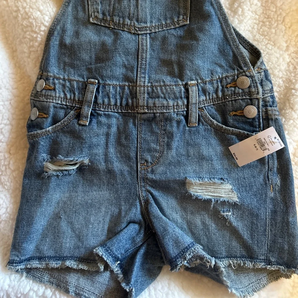 Kids Denim Overalls with Distressed Details - Picture 6 of 6